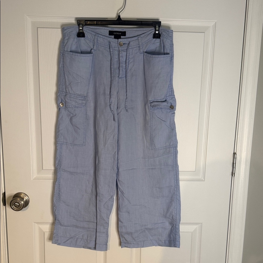 Express Light Blue Cropped Pants